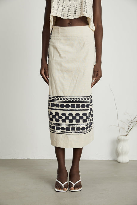 Louisa printed midi skirt