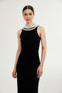 Lucena faux pearlembellished velvet dress