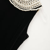 Lucena faux pearlembellished velvet dress