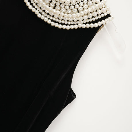 Lucena faux pearlembellished velvet dress