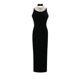 Lucena faux pearlembellished velvet dress