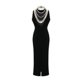 Lucena faux pearlembellished velvet dress