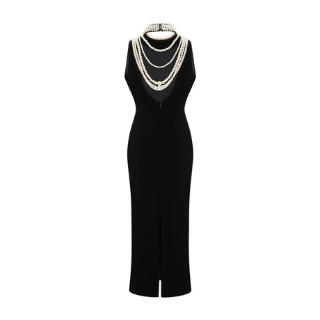 Lucena faux pearlembellished velvet dress