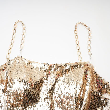 Lucia Mini Dress Gold Sequin Reversible Elegance & Glam