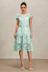 Lucia Mint Lace Sleeveless Midi Dress