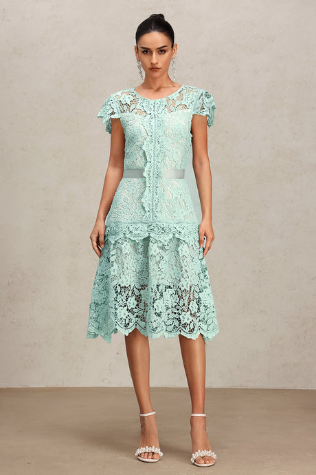 Lucia Mint Lace Sleeveless Midi Dress