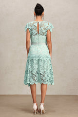 Lucia Mint Lace Sleeveless Midi Dress
