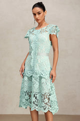 Lucia Mint Lace Sleeveless Midi Dress
