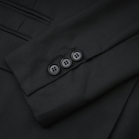Luciana Blazer Black Wool Double Breasted Cinched & Padded
