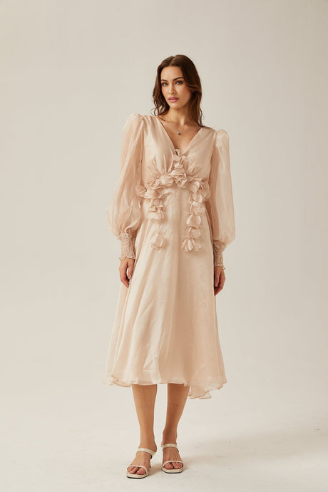 Lucie fauxfloral embellished midi dress
