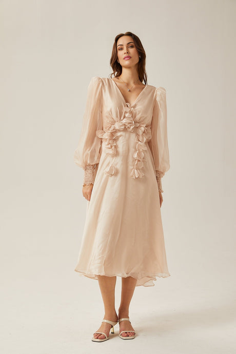Lucie fauxfloral embellished midi dress