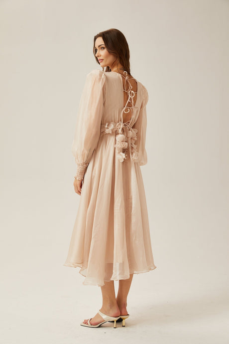 Lucie fauxfloral embellished midi dress