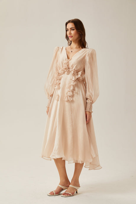 Lucie fauxfloral embellished midi dress