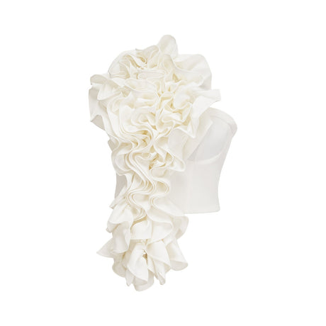 Lucie white floralapplique top