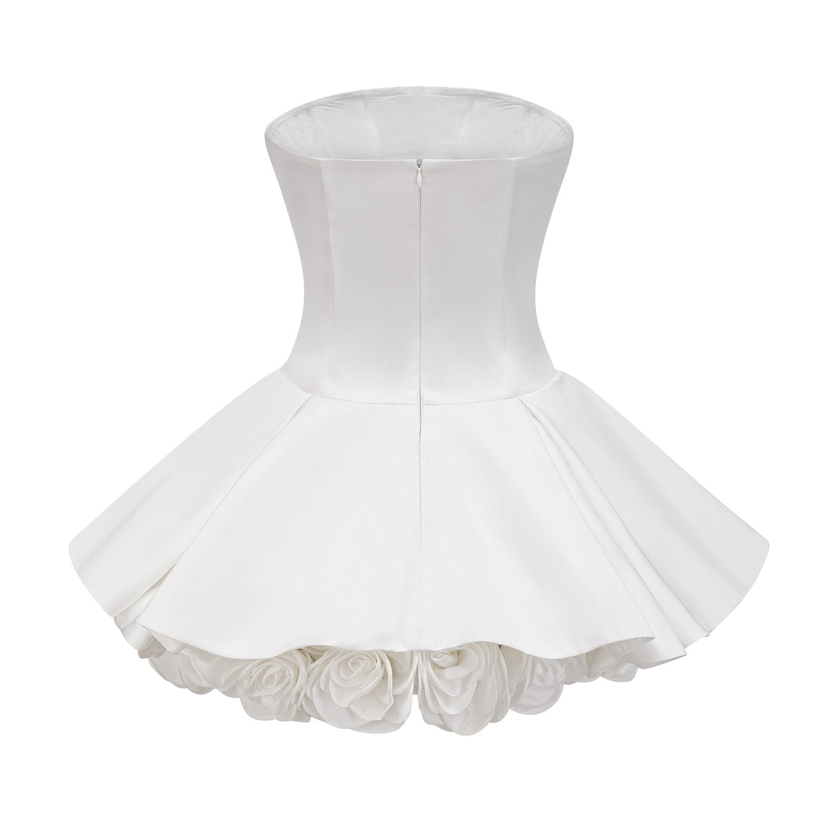 Lucie white petallayered strapless corset mini dress