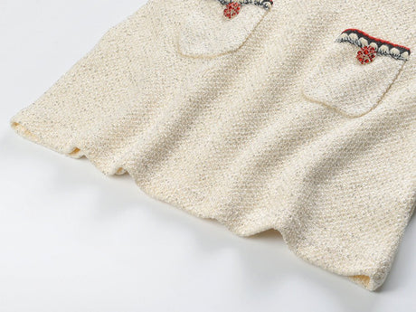 Lucienne Tweed Jacket – Embroidered Trim – Decorative Buttons – Tailored Fit