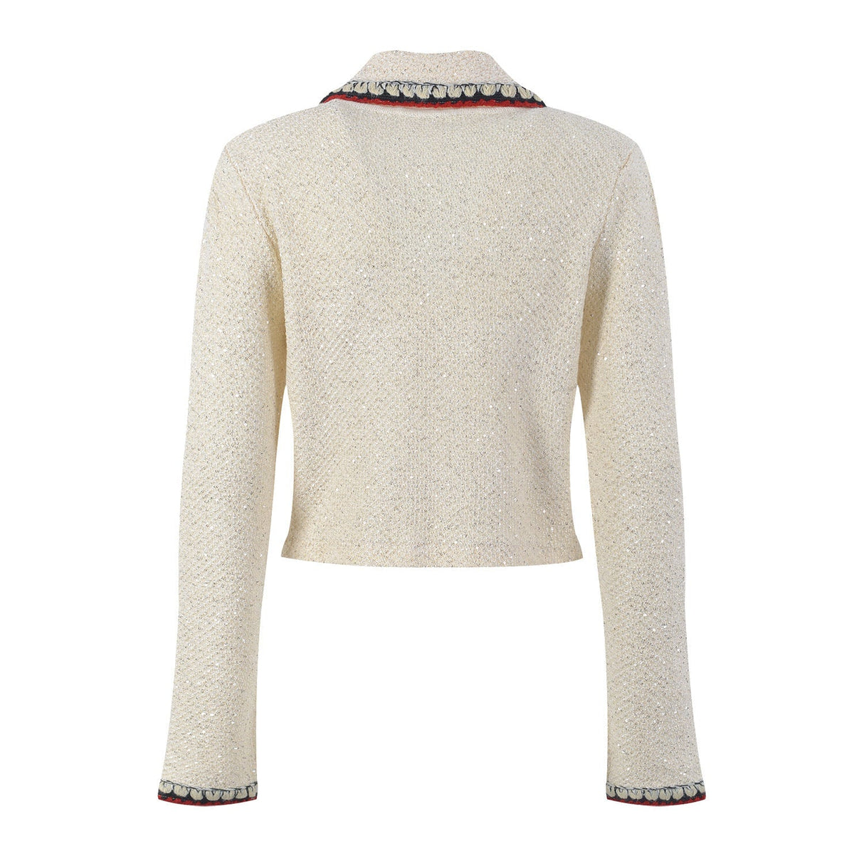 Lucienne Tweed Jacket – Embroidered Trim – Decorative Buttons – Tailored Fit