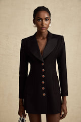 Lucrezia Blazer Black Single Breasted Dress
