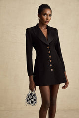 Lucrezia Blazer Black Single Breasted Dress