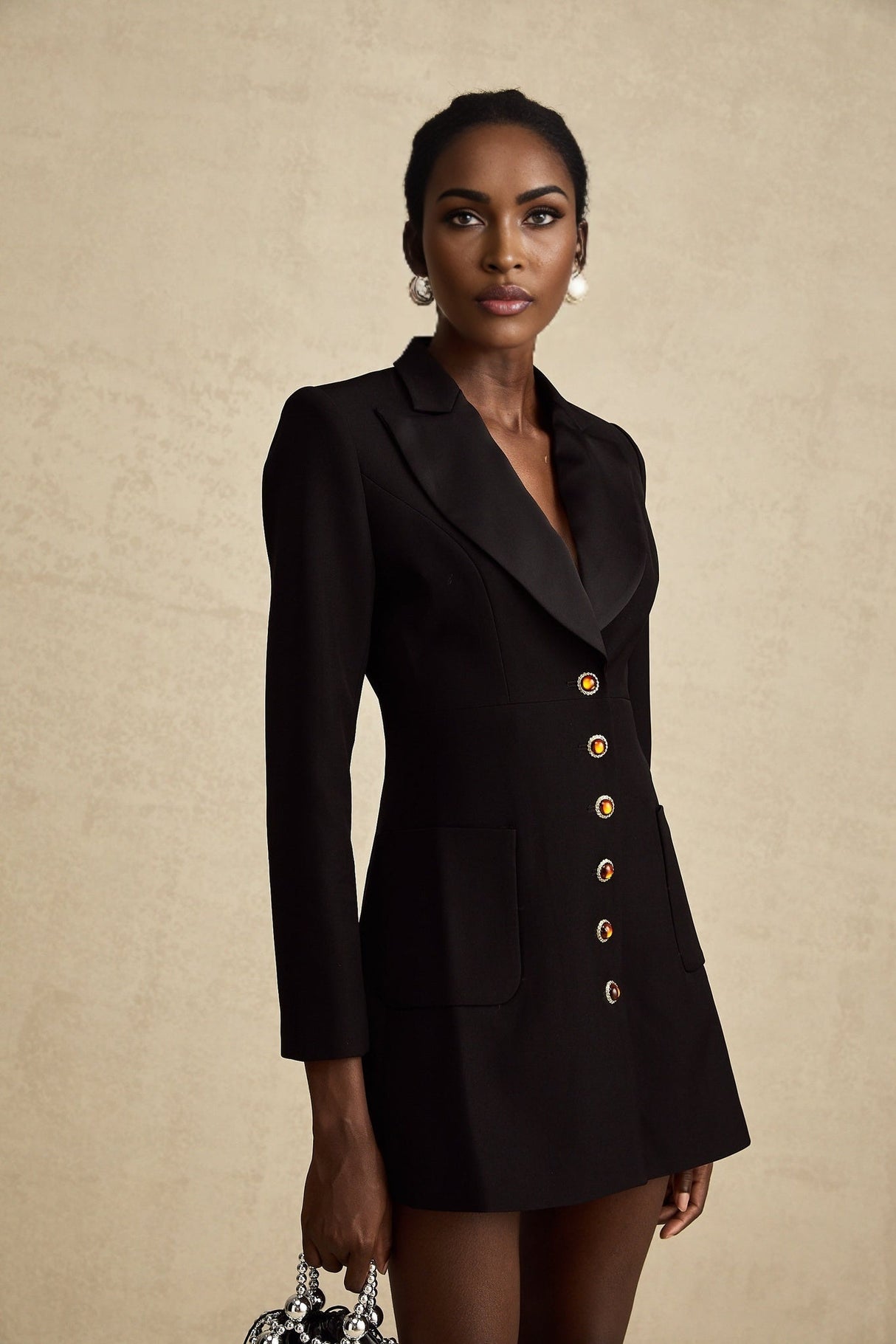 Lucrezia Blazer Black Single Breasted Dress