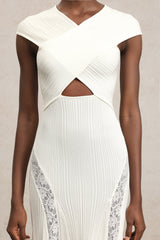 Lucy White Lace Detail Cut-Out Dress