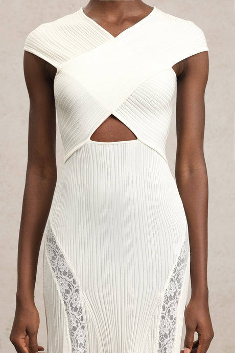Lucy White Lace Detail Cut-Out Dress