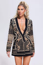 Ludovica Black Pearl Detail Blazer Dress for Parties and Evening Events