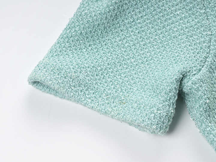 Luisa Dress - Tailored Fit With Flared Skirt - Classic and Sophisticated Style - Textured Fabric - Decorative Buttons