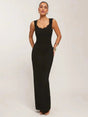 Luisa Maxi Dress - Sweetheart Neckline - Pencil Hem - Bodycon Tank Style - Contrast Lace Detail