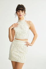 Luna embellished top  skirt matching set