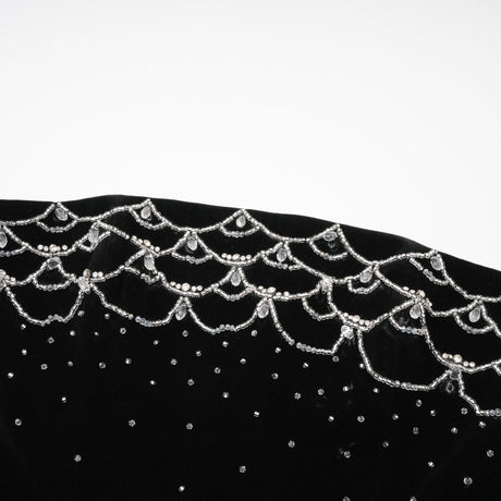 Lylah Mini Dress Black Velvet Offthe Shoulder Crystal Embellished