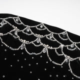 Lylah Mini Dress Black Velvet Offthe Shoulder Crystal Embellished