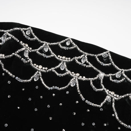 Lylah Mini Dress Black Velvet Offthe Shoulder Crystal Embellished