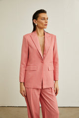 Macy Jacket & Trousers in Vertical Stripe Pattern