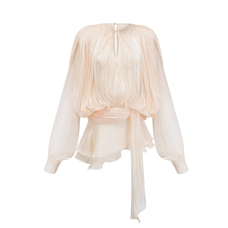 Macy Mini Dress with Twist Design and Ruffled Hem