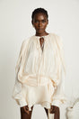 Macy Mini Dress with Twist Design and Ruffled Hem