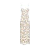 Maddalena Floral Midi Dress with Spaghetti Straps & Rear Tie Fastening