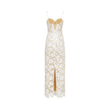 Maddalena Floral Midi Dress with Spaghetti Straps & Rear Tie Fastening