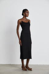 Madeleine invisiblestrap ribbed maxi dress