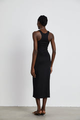 Madeleine invisiblestrap ribbed maxi dress