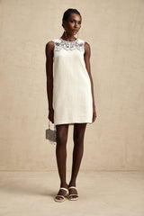 Madeline Mini Dress Madeline White Embroidered Cut Out Beaded