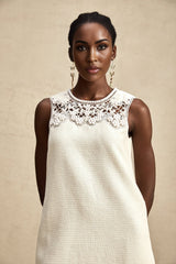 Madeline Mini Dress Madeline White Embroidered Cut Out Beaded