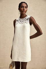 Madeline Mini Dress Madeline White Embroidered Cut Out Beaded