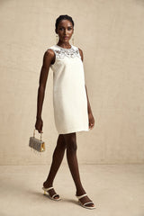 Madeline Mini Dress Madeline White Embroidered Cut Out Beaded