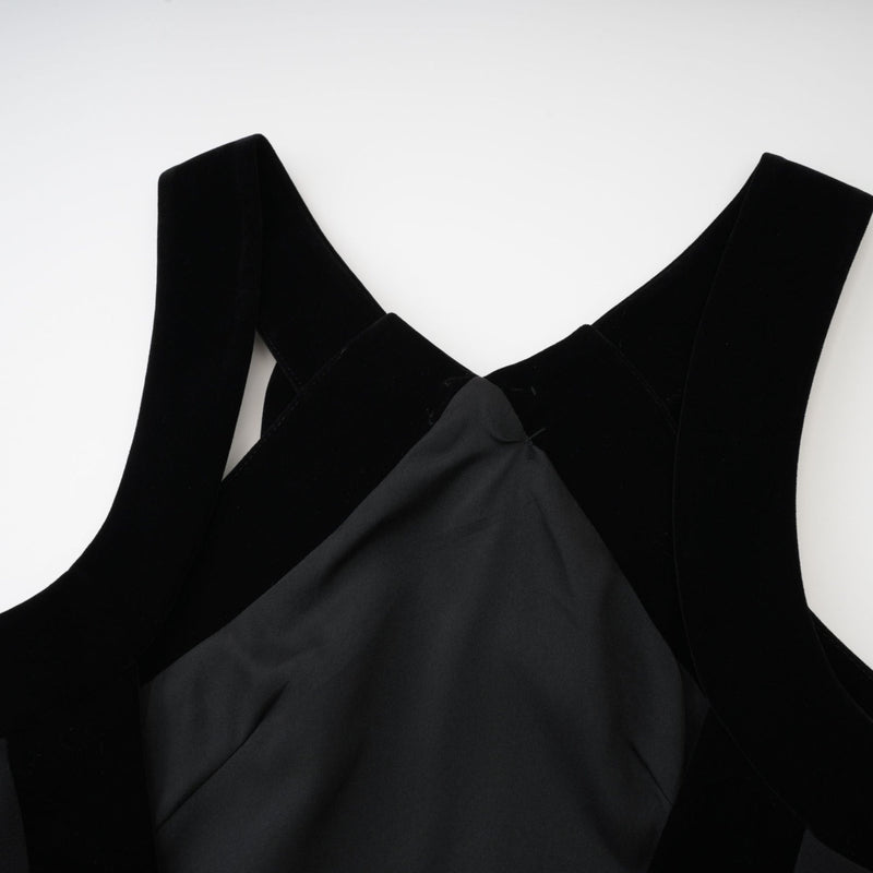 Madelyn Mini Dress Black Wool Velvet Bow Low Back