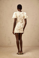 Madelyn Mini Dress Neutral A - line Butterfly Applique