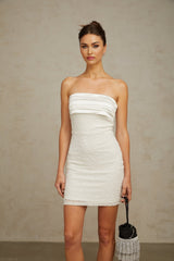Madison Mini Dress White Sequin Off Shoulder Glam