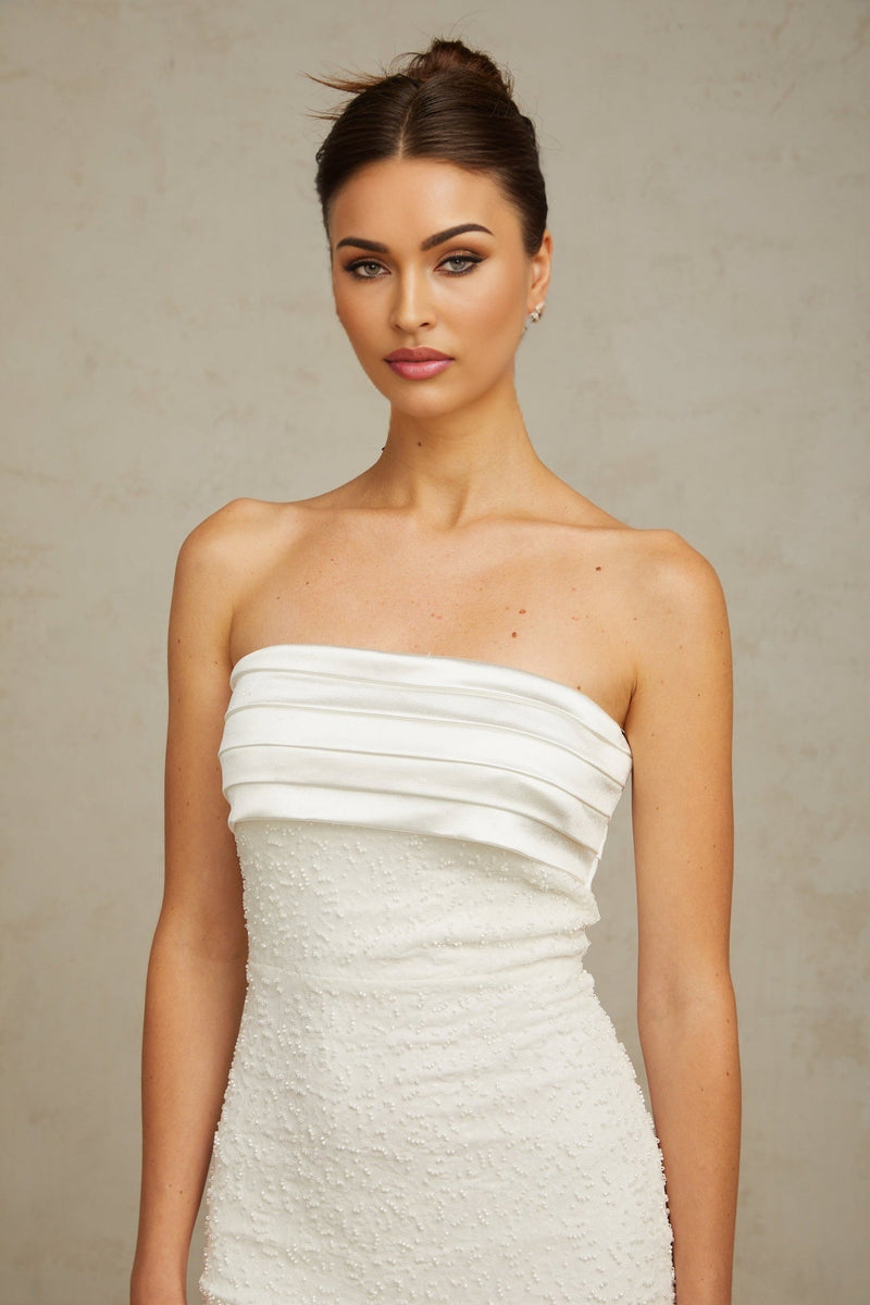 Madison Mini Dress White Sequin Off Shoulder Glam
