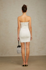 Madison Mini Dress White Sequin Off Shoulder Glam