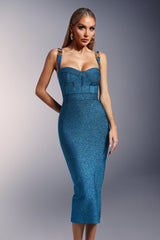 Madisyn Blue Bodycon Maxi Dress